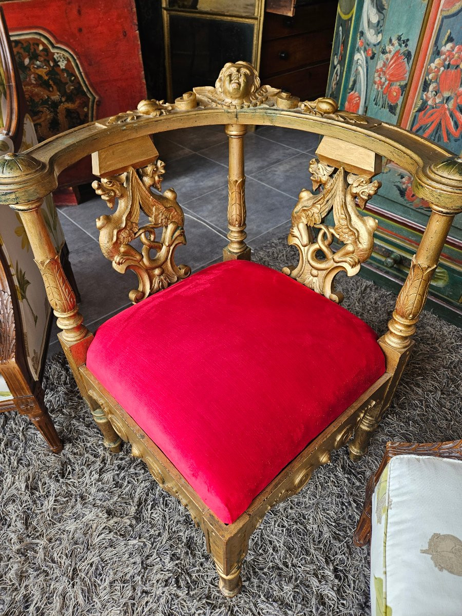 19th Century Italian Baroque Armchair-photo-5