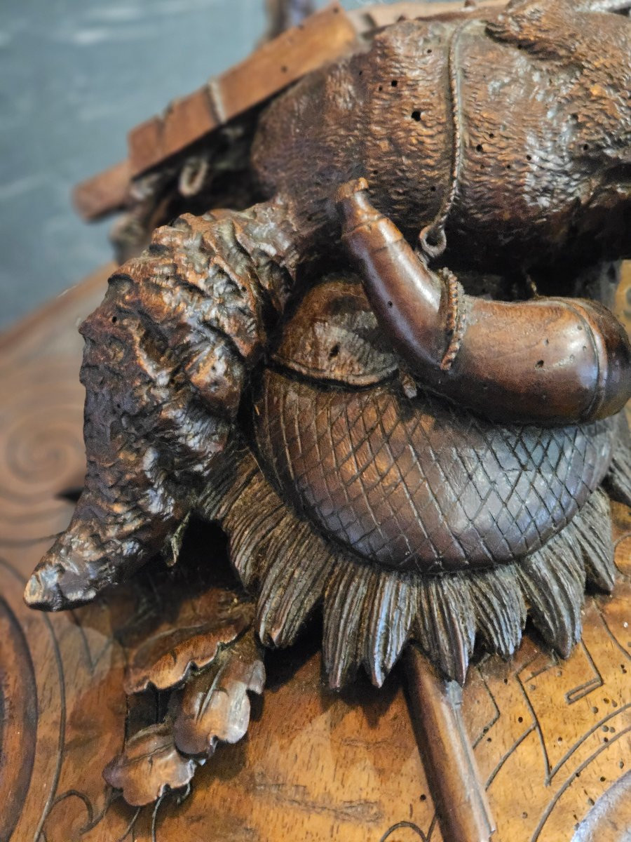 Pair Of Black Forest Hunting Trophies -photo-3