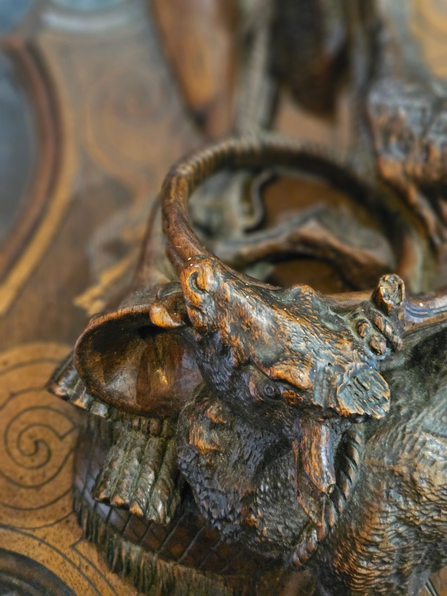 Pair Of Black Forest Hunting Trophies -photo-4