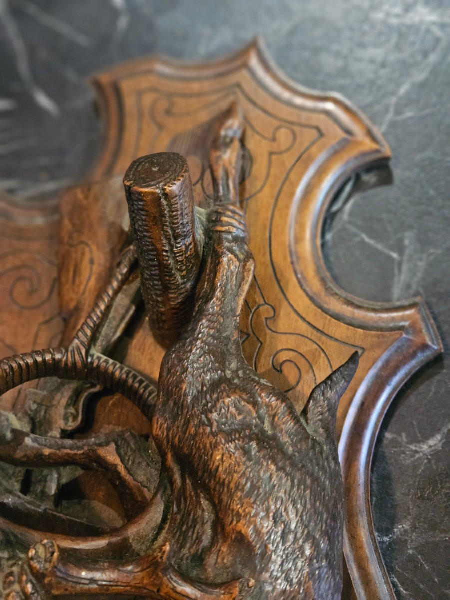 Pair Of Black Forest Hunting Trophies -photo-6