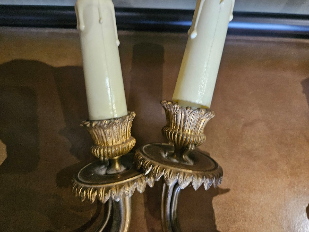 Paire d appliques en bronze  tête de belier -photo-2