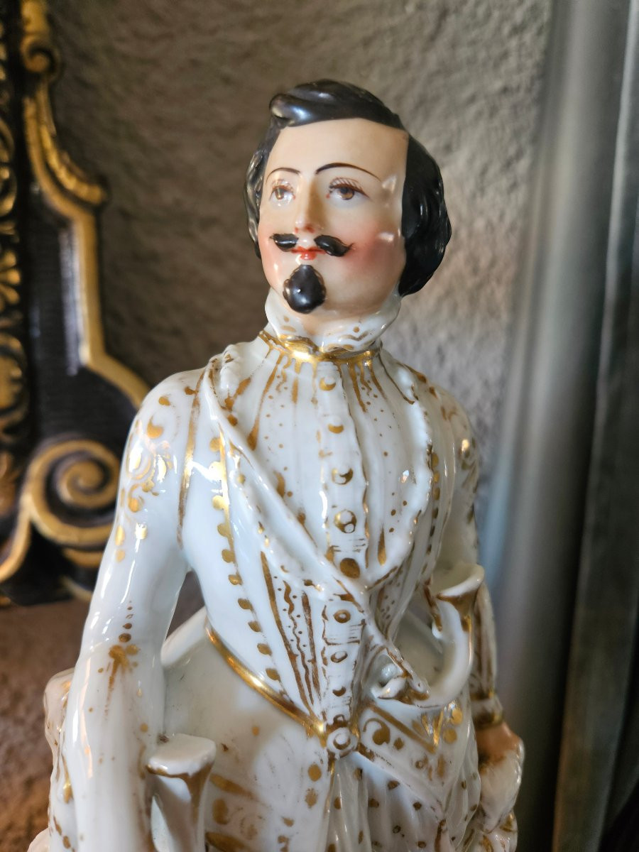 Grande paire d encriers  porcelaine vieux Paris  19em -photo-4