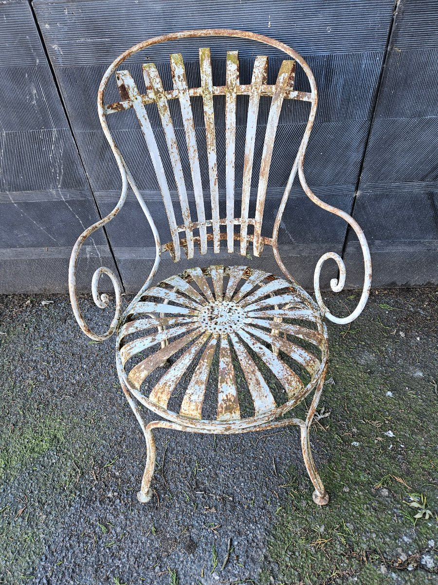 Fauteuil ancien  de jardin carre-photo-3