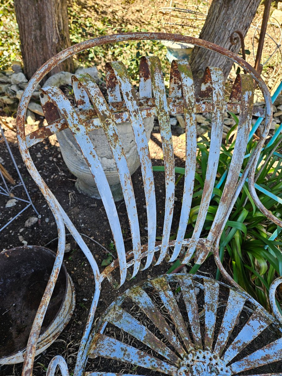 Fauteuil ancien  de jardin carre-photo-4