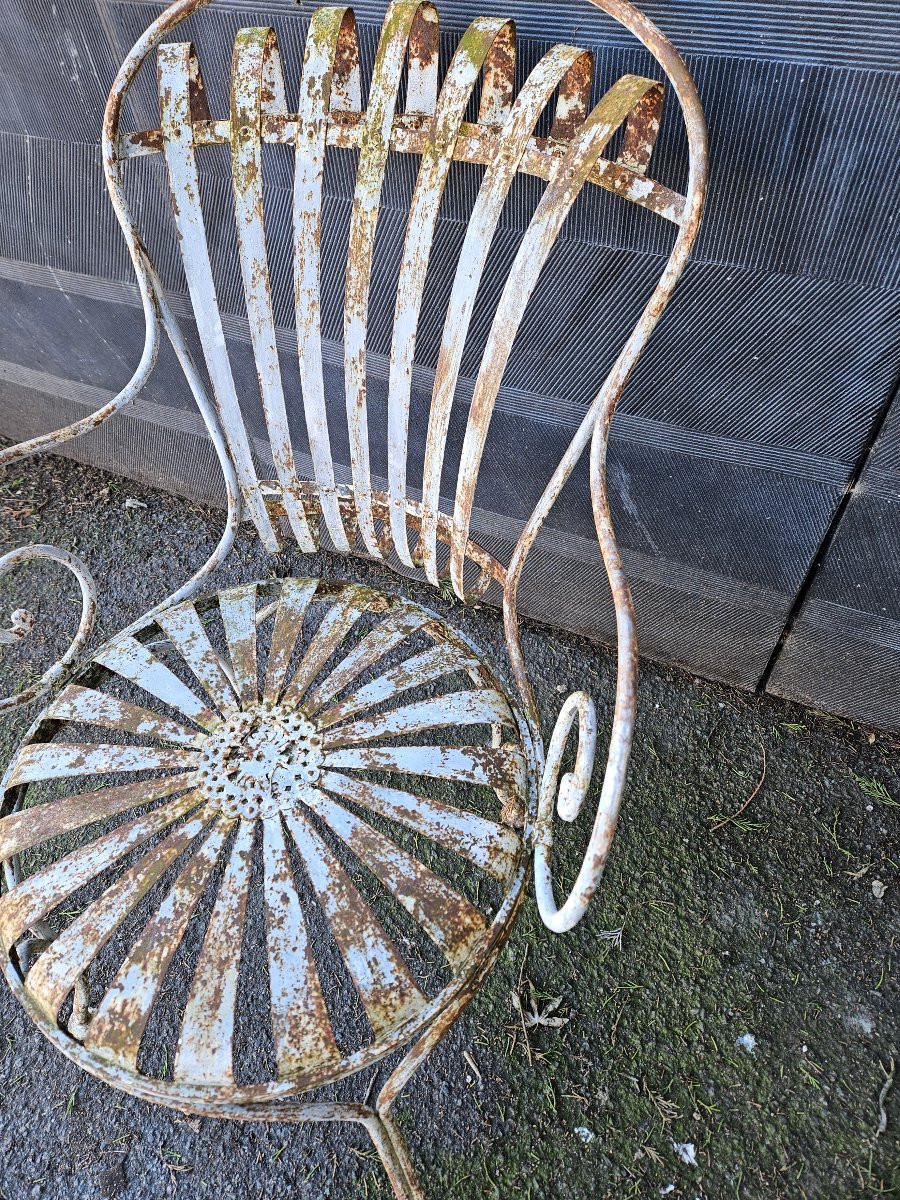 Fauteuil ancien  de jardin carre-photo-5