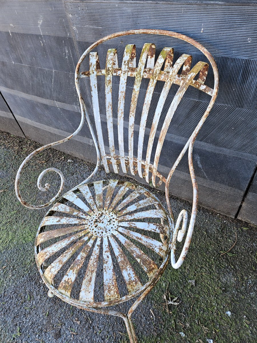 Fauteuil ancien  de jardin carre-photo-6