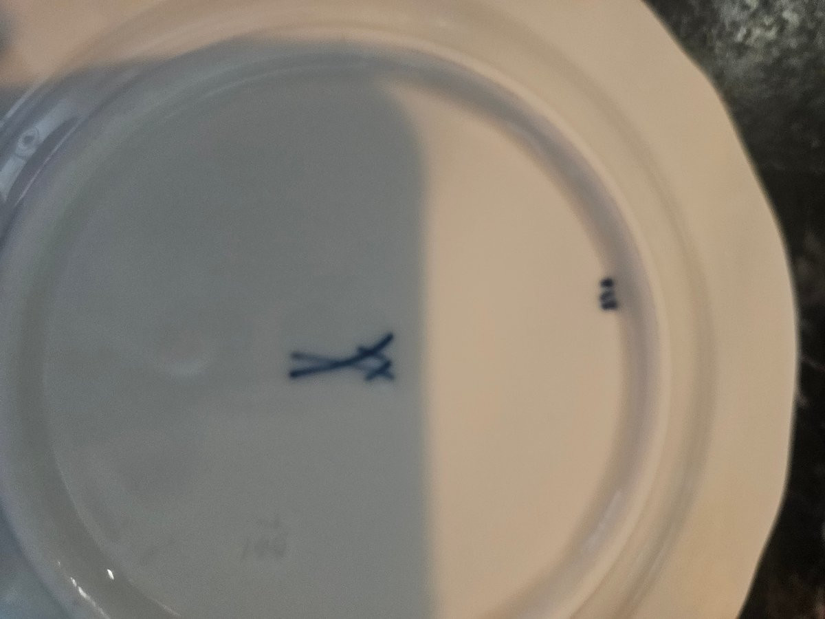  Meissen Porcelain Dessert Plates, Blue Onion Pattern -photo-7