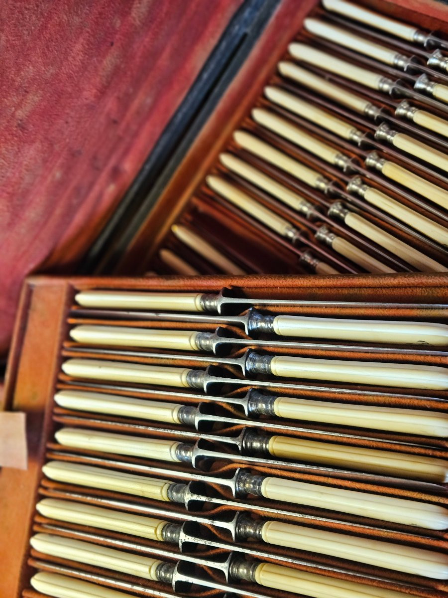 Coffret de couteaux  argent et  acier 19em -photo-1