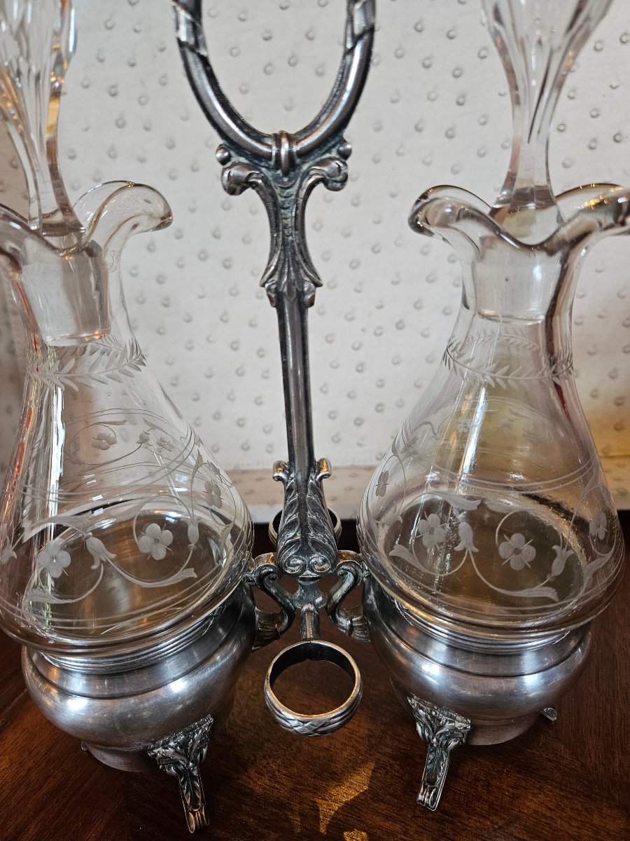 huillier et 2 paires de salerons en metal argente louis XVI-photo-5