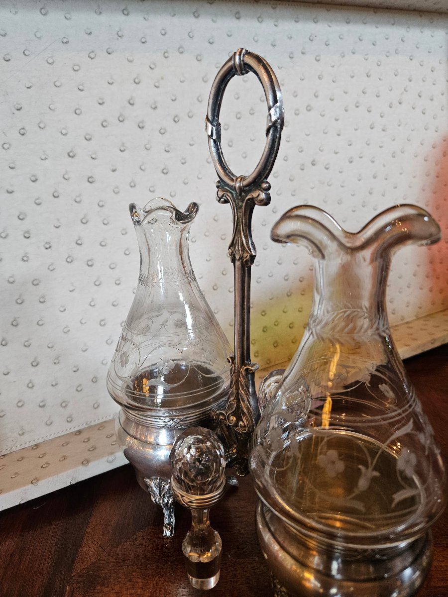 huillier et 2 paires de salerons en metal argente louis XVI-photo-8