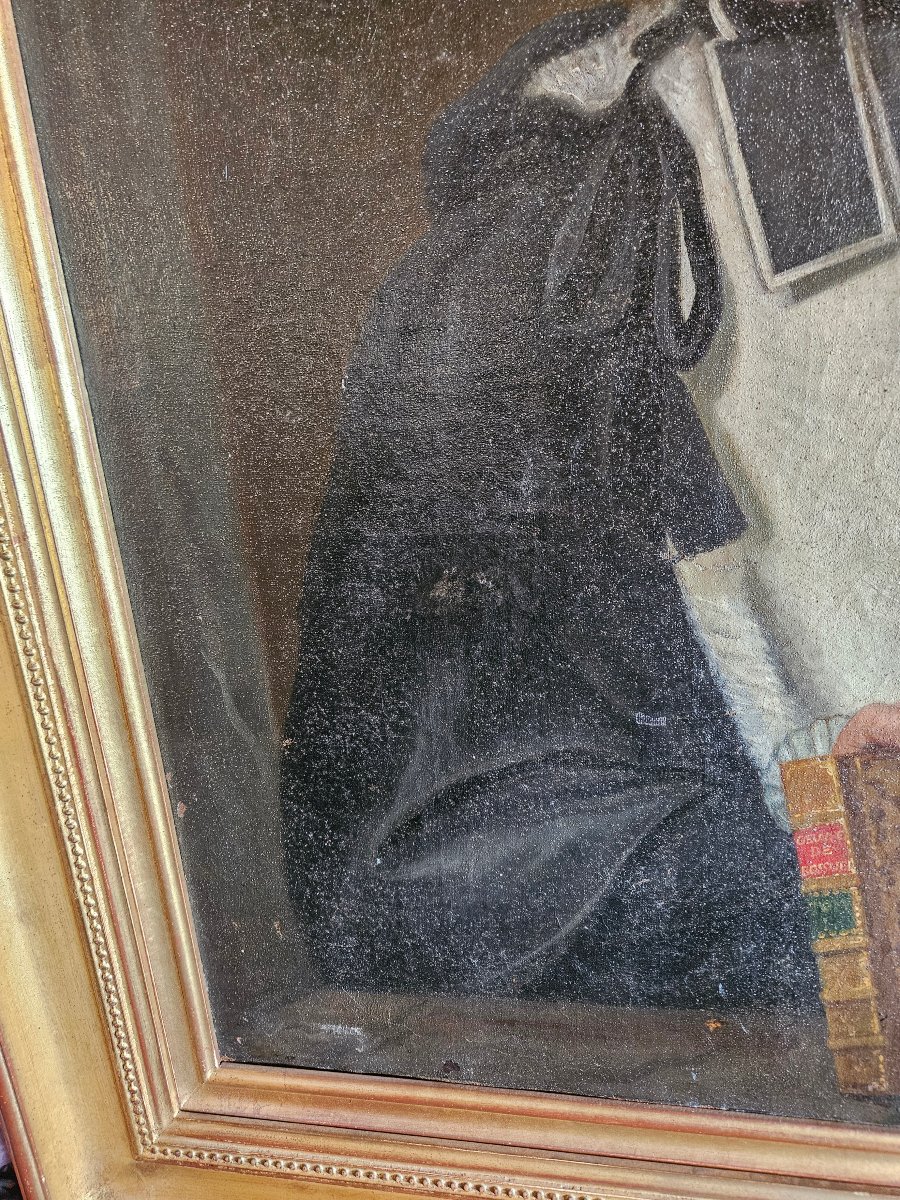 Tableau portrait d un  Prete  19em-photo-3
