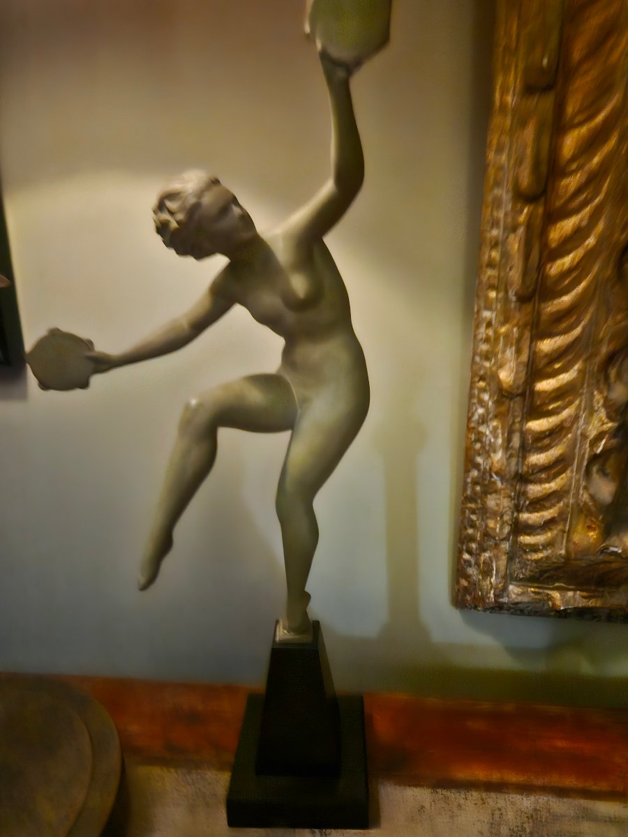 Statue danceuse  aux tambourins art deco-photo-2