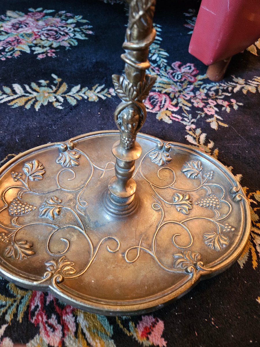 Vintage Brass Umbrella Stand With Snakes-photo-2
