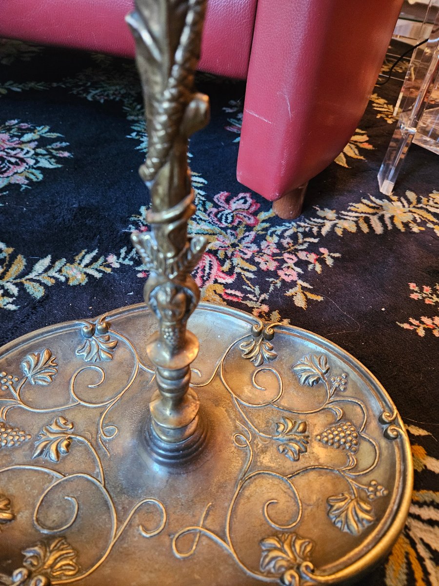 Vintage Brass Umbrella Stand With Snakes-photo-5