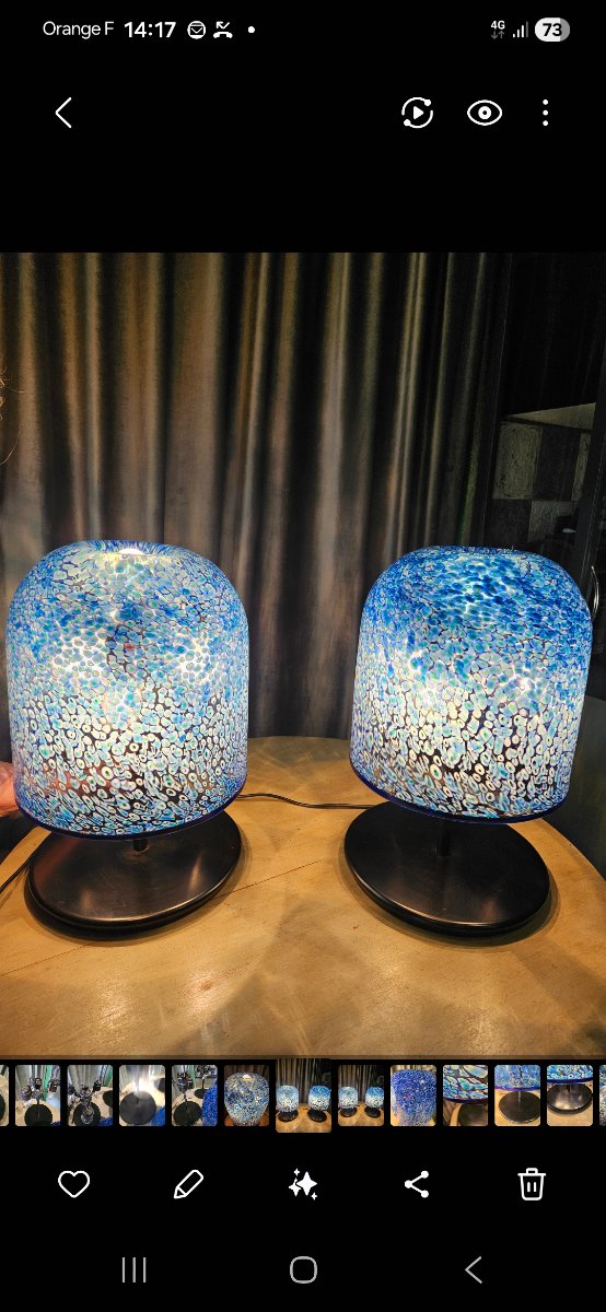 Paire de lampes Gae Aulenti par Vistosi 1970