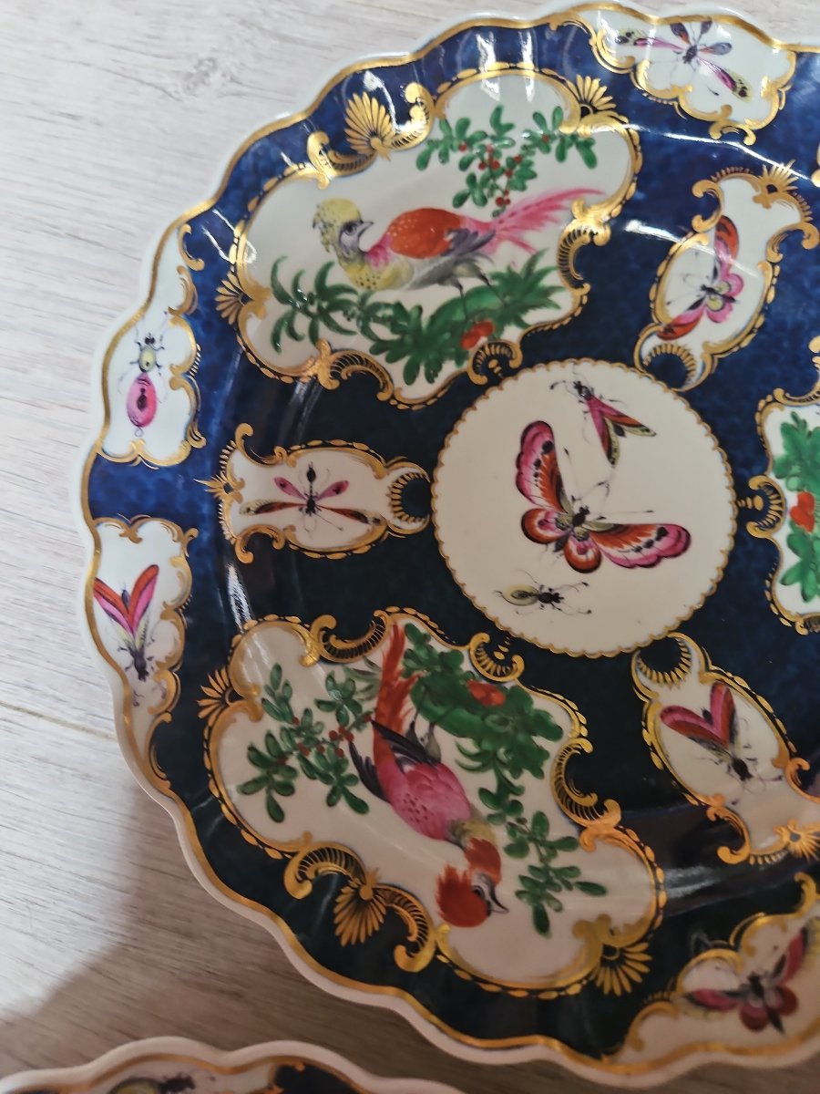 Pair Of Worcester Plates, 18th Century-photo-1