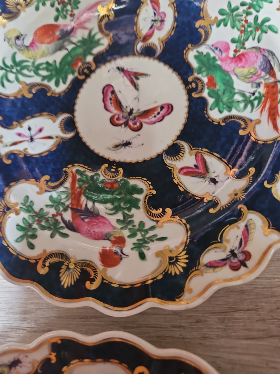 Pair Of Worcester Plates, 18th Century-photo-4