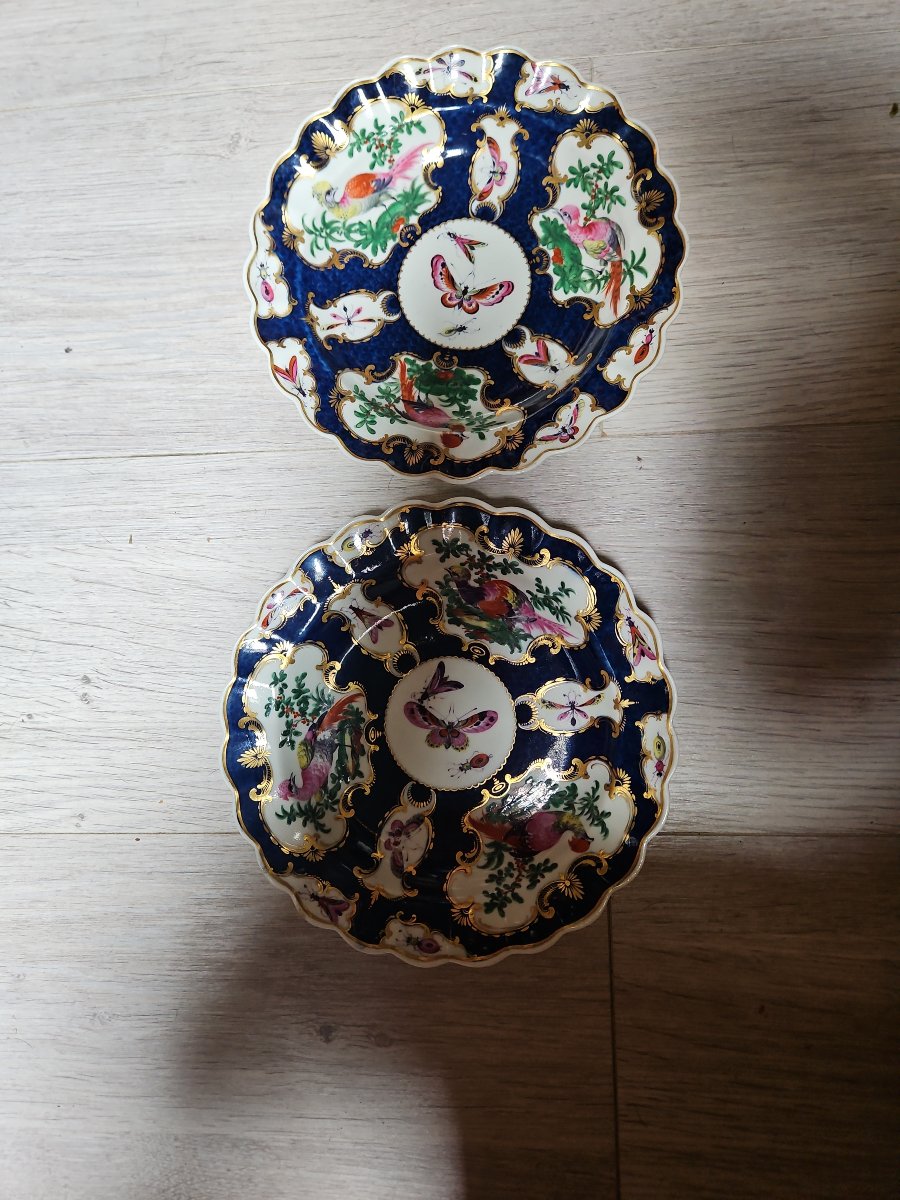 Pair Of Worcester Plates, 18th Century