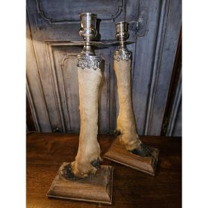 Pair Of Pate De Biches Candlesticks 