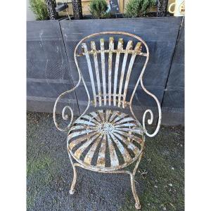 Antique Square Garden Armchair