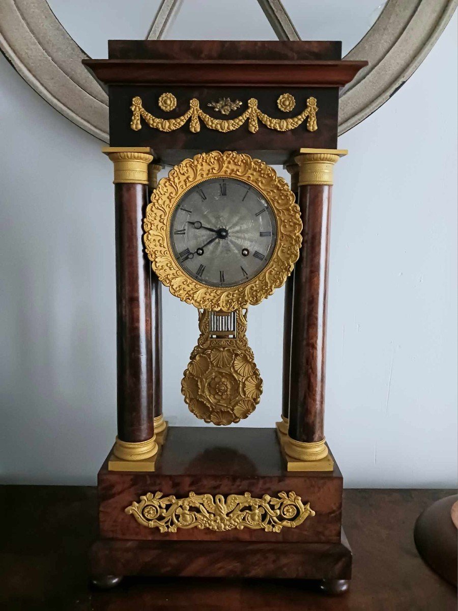 Portico And Gilt Bronze Clock