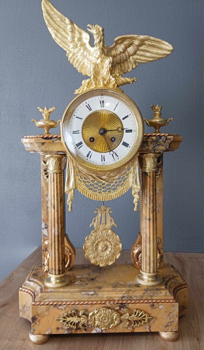 Portico Clock With Eagle Napoleon III