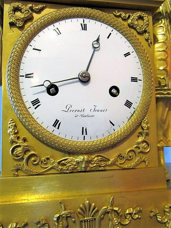 Bronze Clock With Troubadour-photo-4
