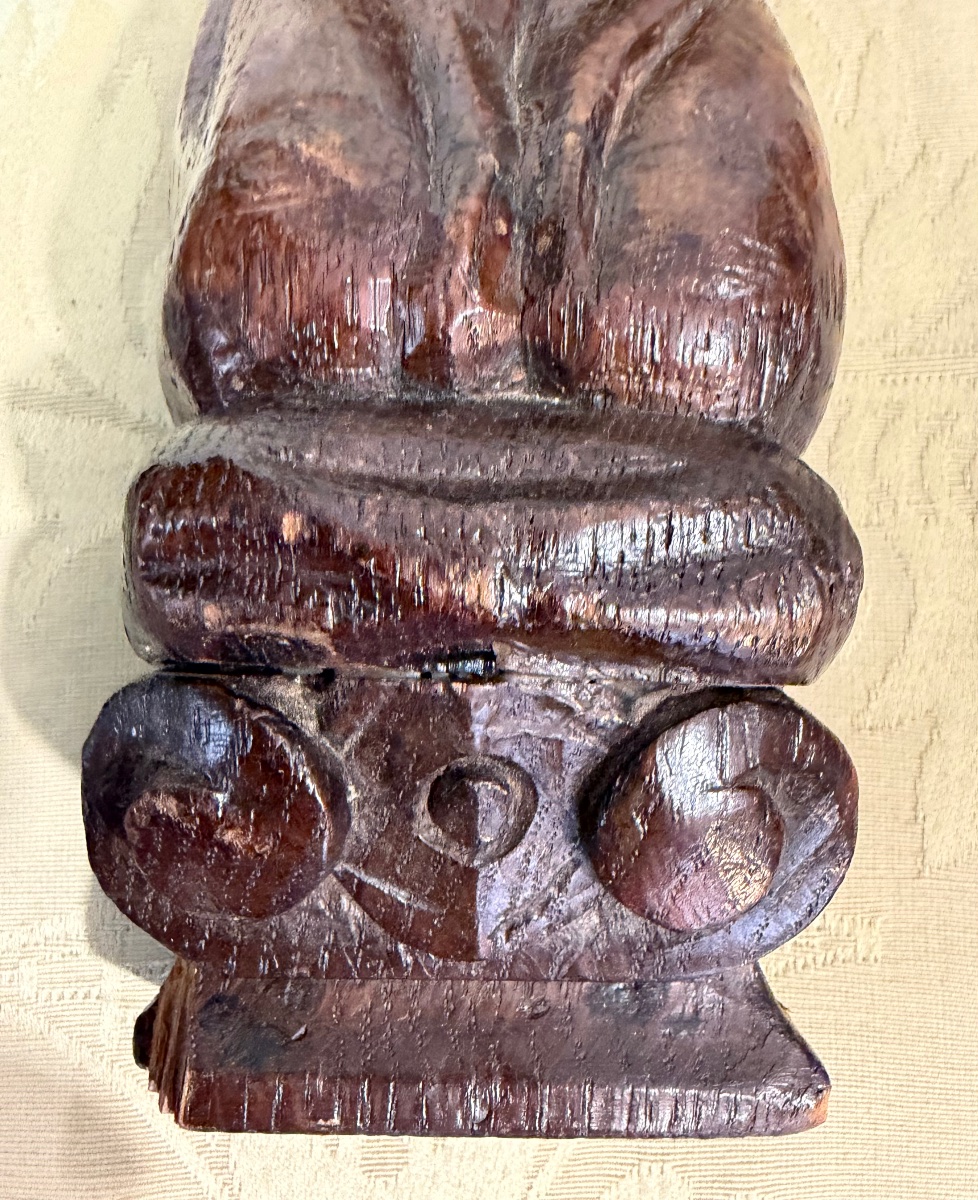 Pair Of Orants, 17th Century, Carved Wood, France-photo-4
