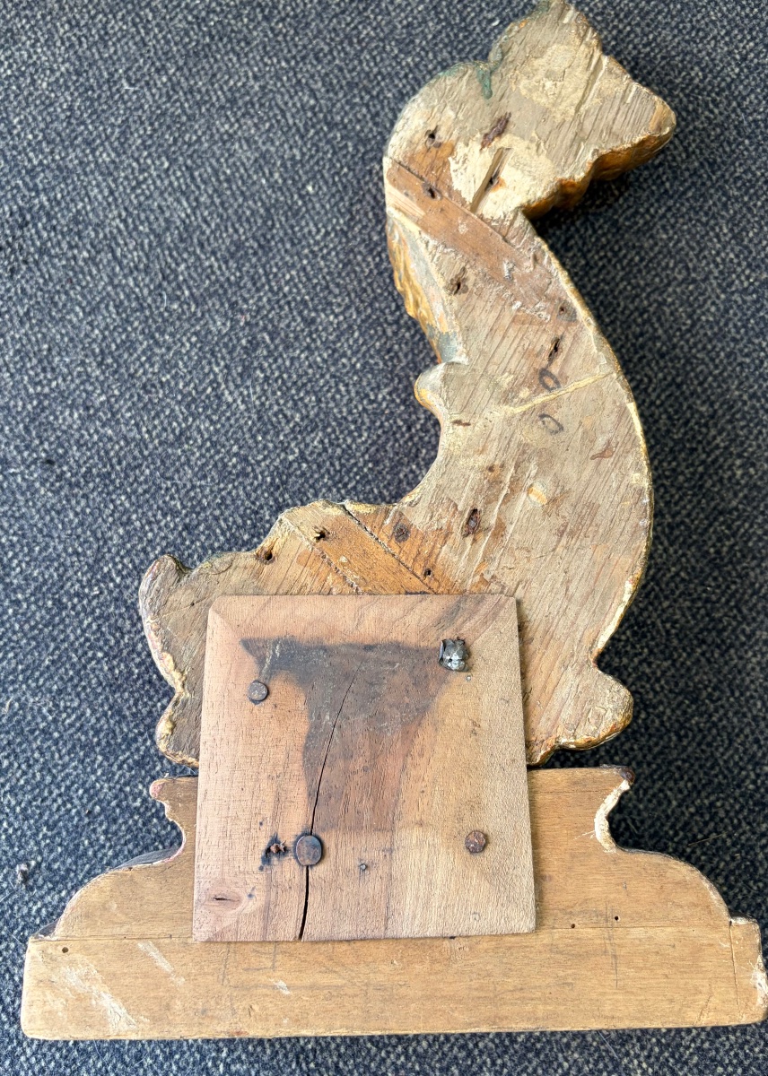 Pair Of Gilded Wood Dolphins 18th C-photo-4