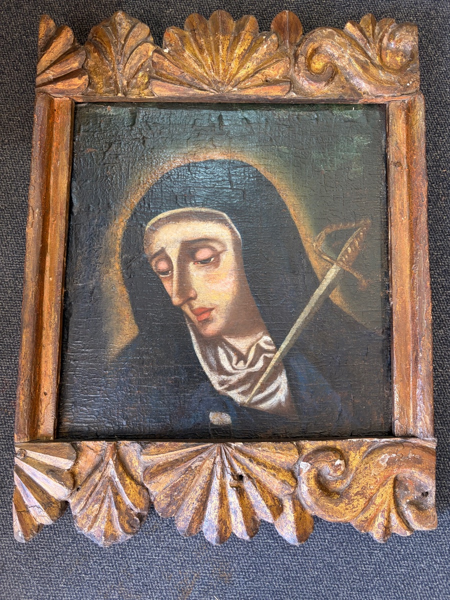 Painting Of A Virgin Of Sorrow 18th Century-photo-3