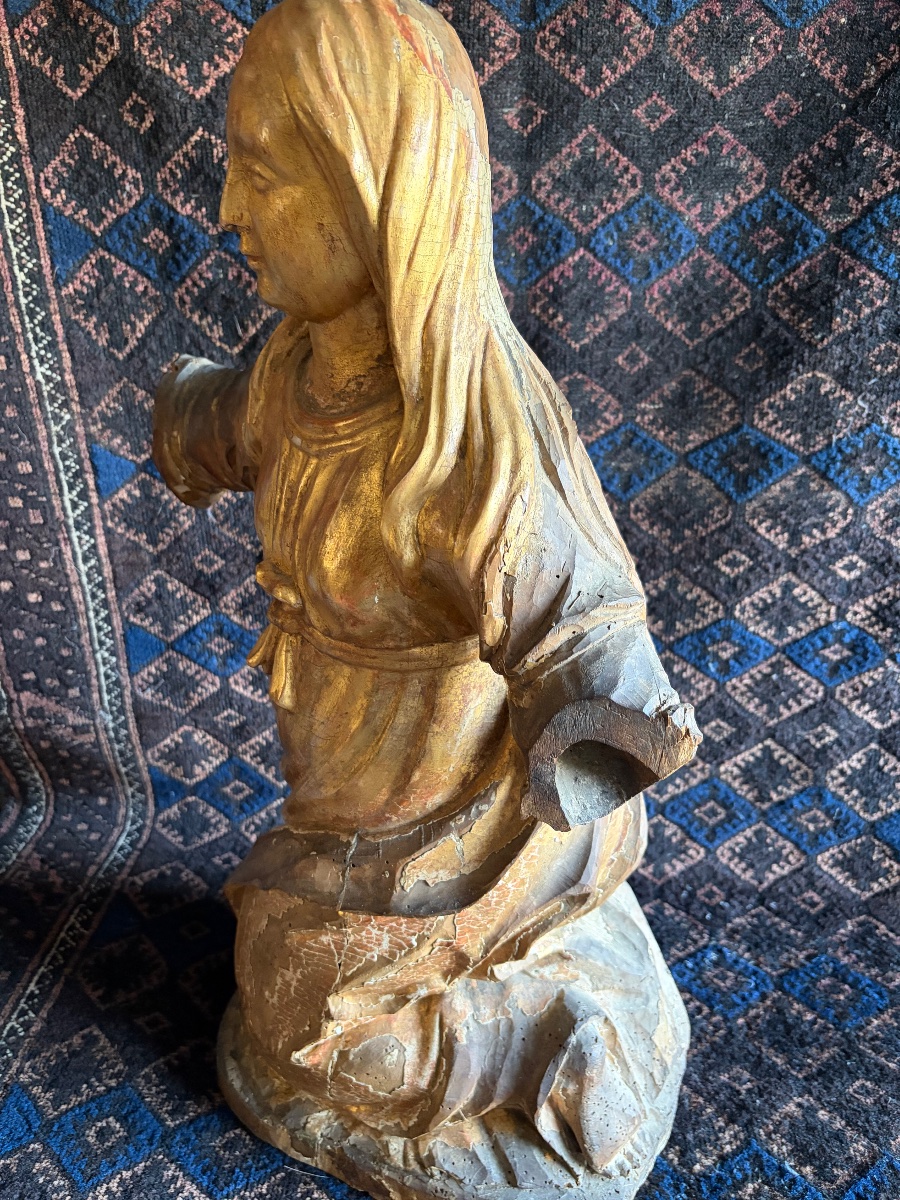 Statue de Marie-Madeleine en bois doré XVIII ème-photo-7