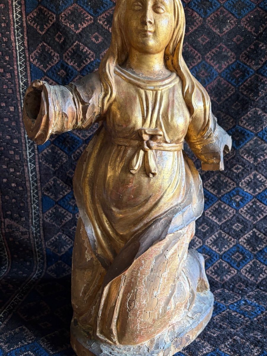 Statue de Marie-Madeleine en bois doré XVIII ème