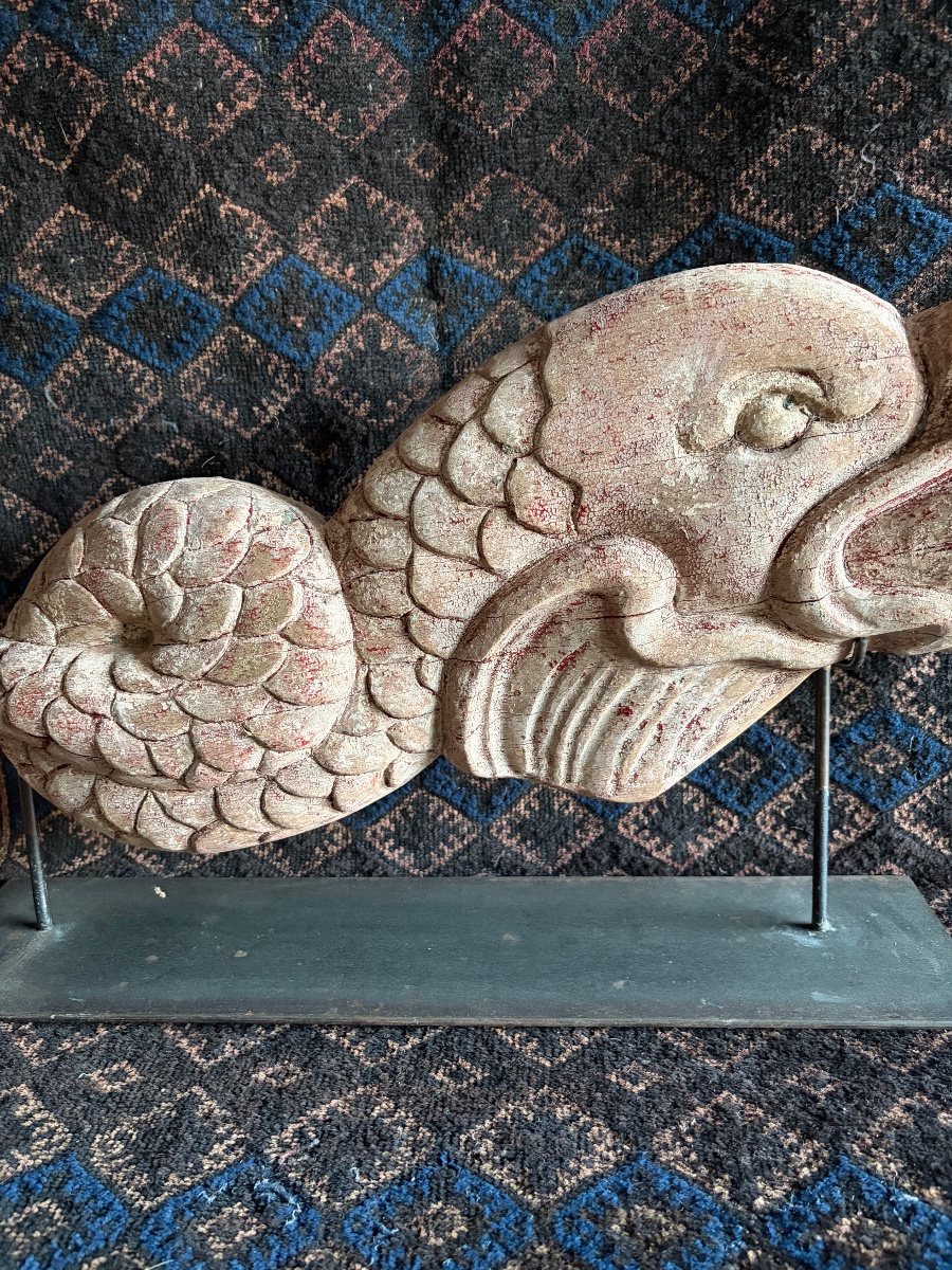 20th-century Wooden Sculpture Of A Dolphin-photo-4