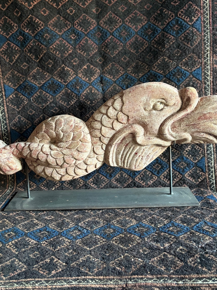 20th-century Wooden Sculpture Of A Dolphin