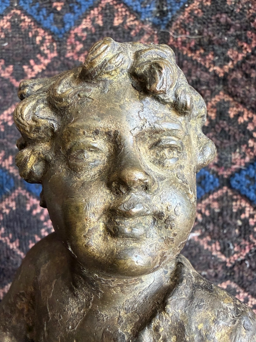 19th-century Bronze Putto-photo-3