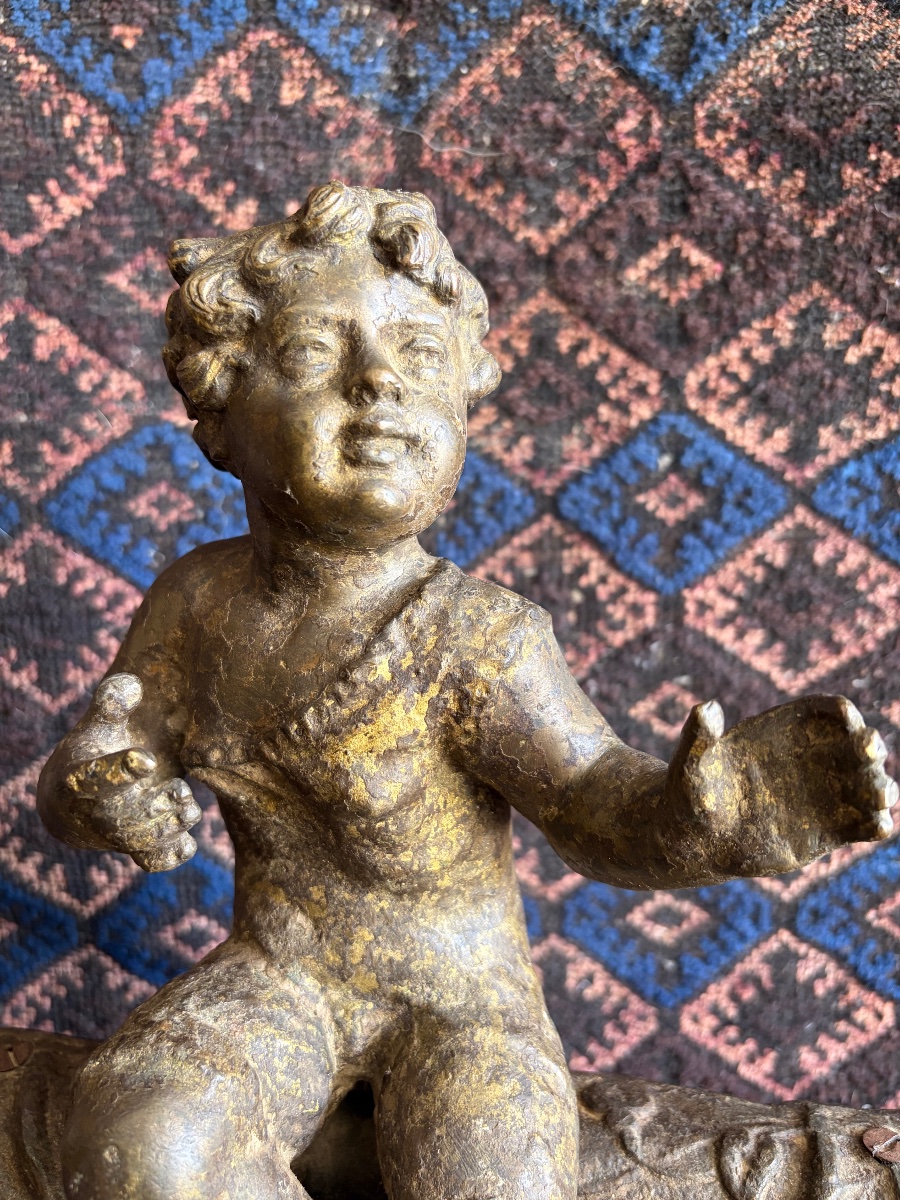 19th-century Bronze Putto-photo-4