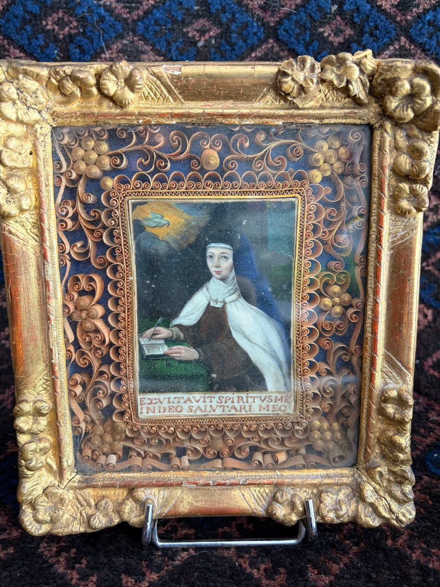 Paperolles représentant sainte Thérèse XVIII ème
