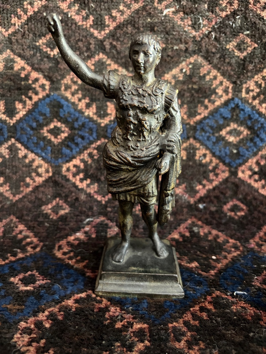 Statuette en bronze de l’empereur Auguste XIX ème-photo-3