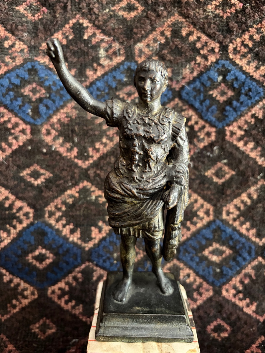 Statuette en bronze de l’empereur Auguste XIX ème-photo-1