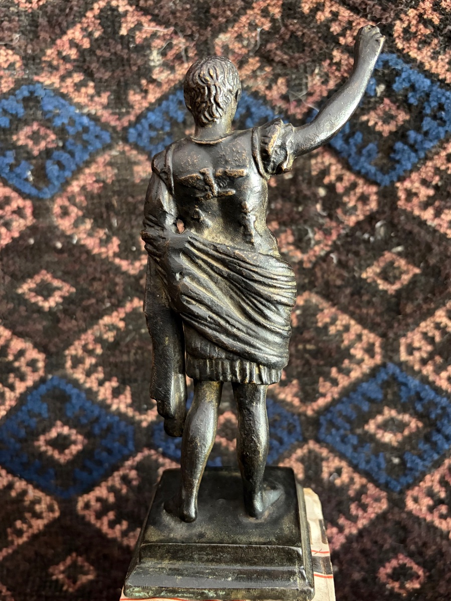 Statuette en bronze de l’empereur Auguste XIX ème-photo-2