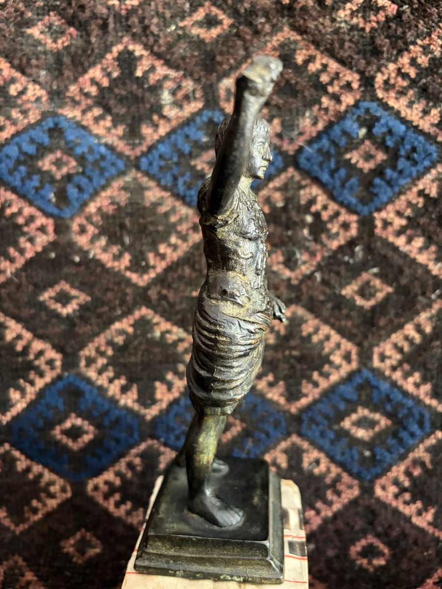 Statuette en bronze de l’empereur Auguste XIX ème-photo-3