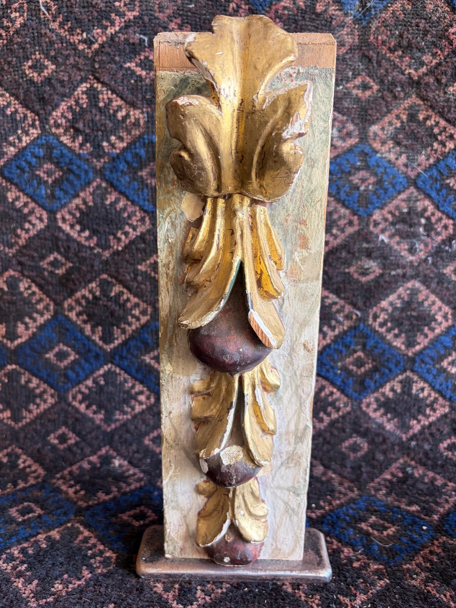 Pair Of 18th-century Gilded Wooden Decorative Pieces-photo-2