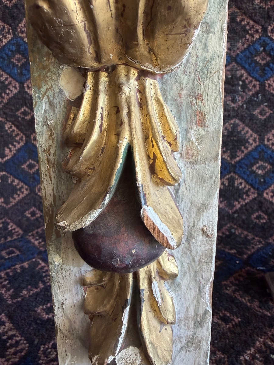 Pair Of 18th-century Gilded Wooden Decorative Pieces-photo-2