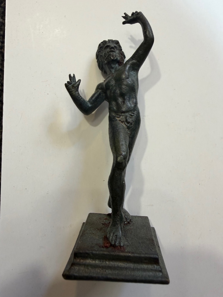 Small Dancing Faun In Bronze, 19th Century