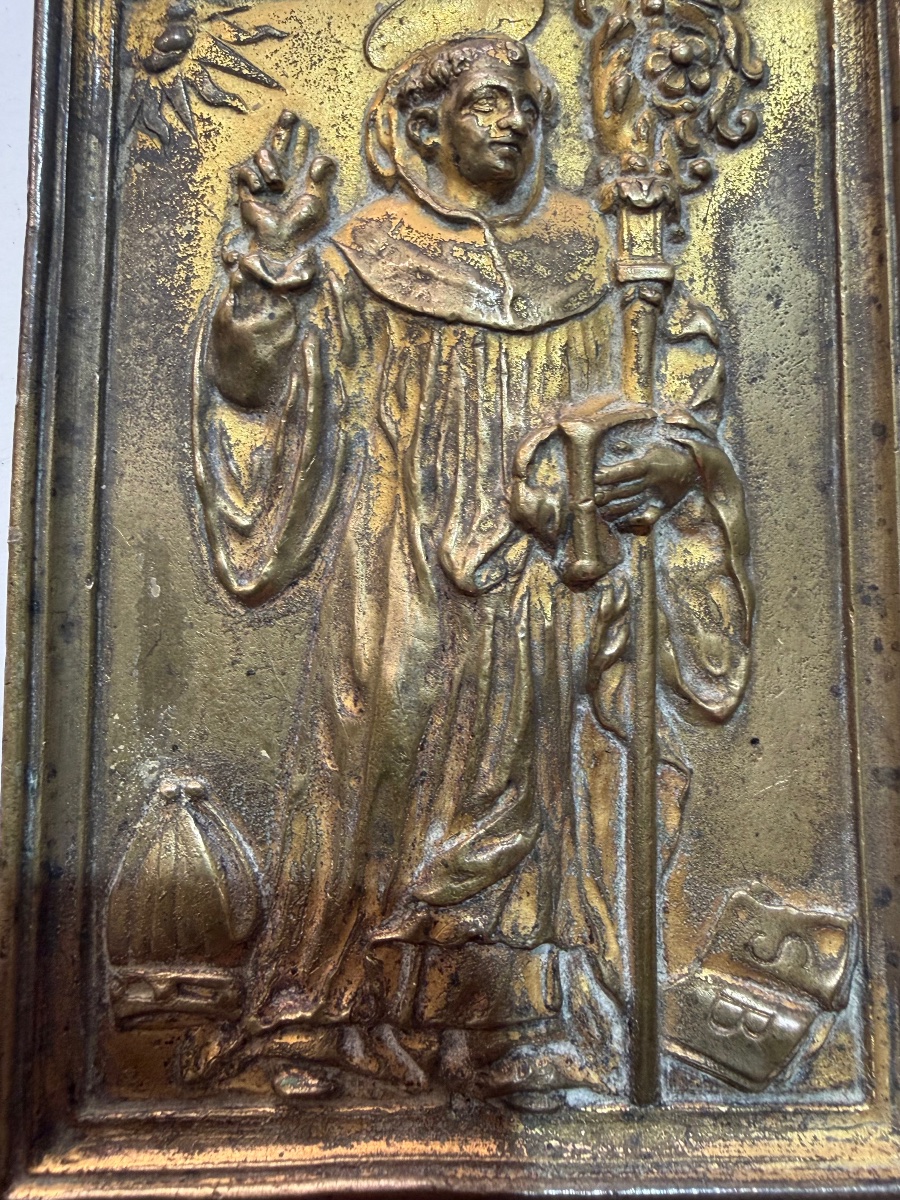 Plaquette de bronze ancienne-photo-3