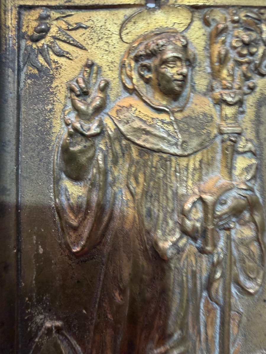 Plaquette de bronze ancienne-photo-4