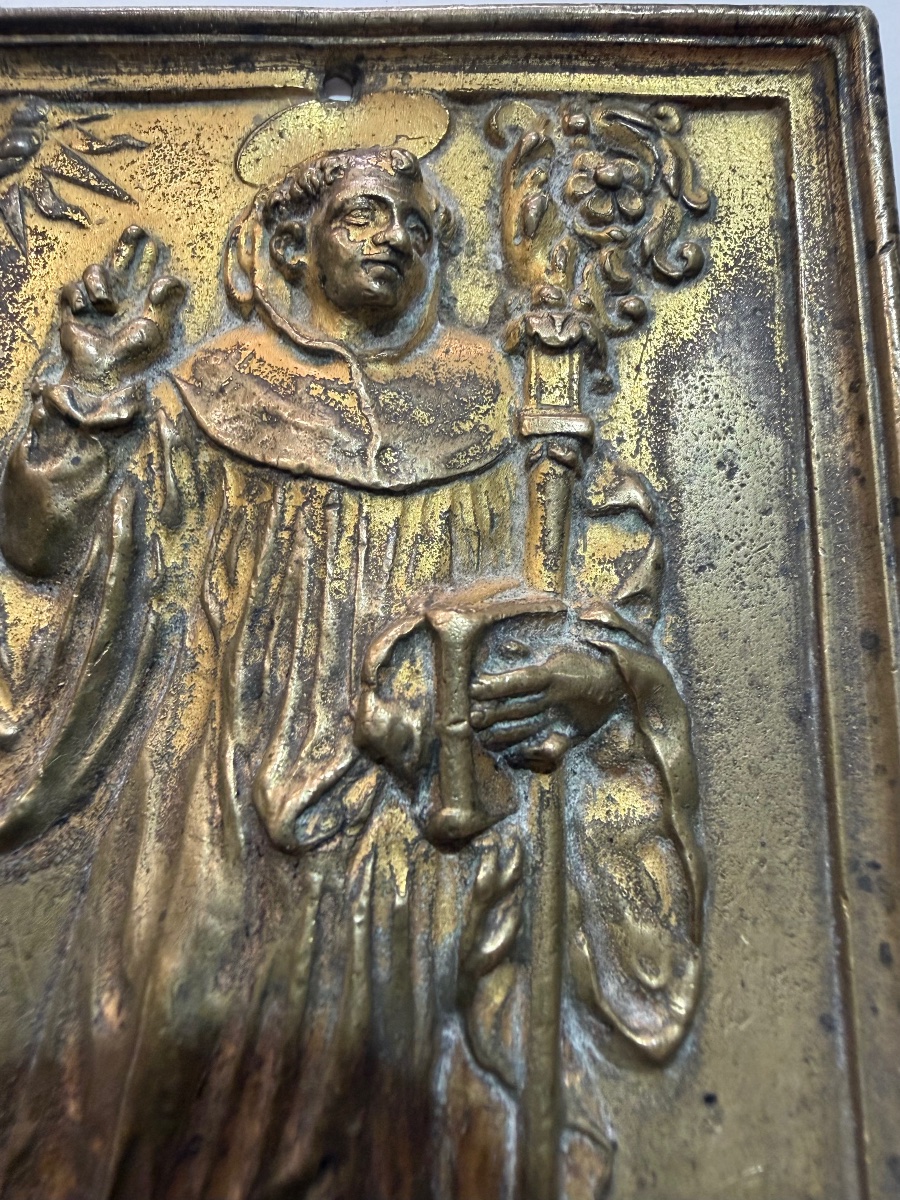 Plaquette de bronze ancienne-photo-1