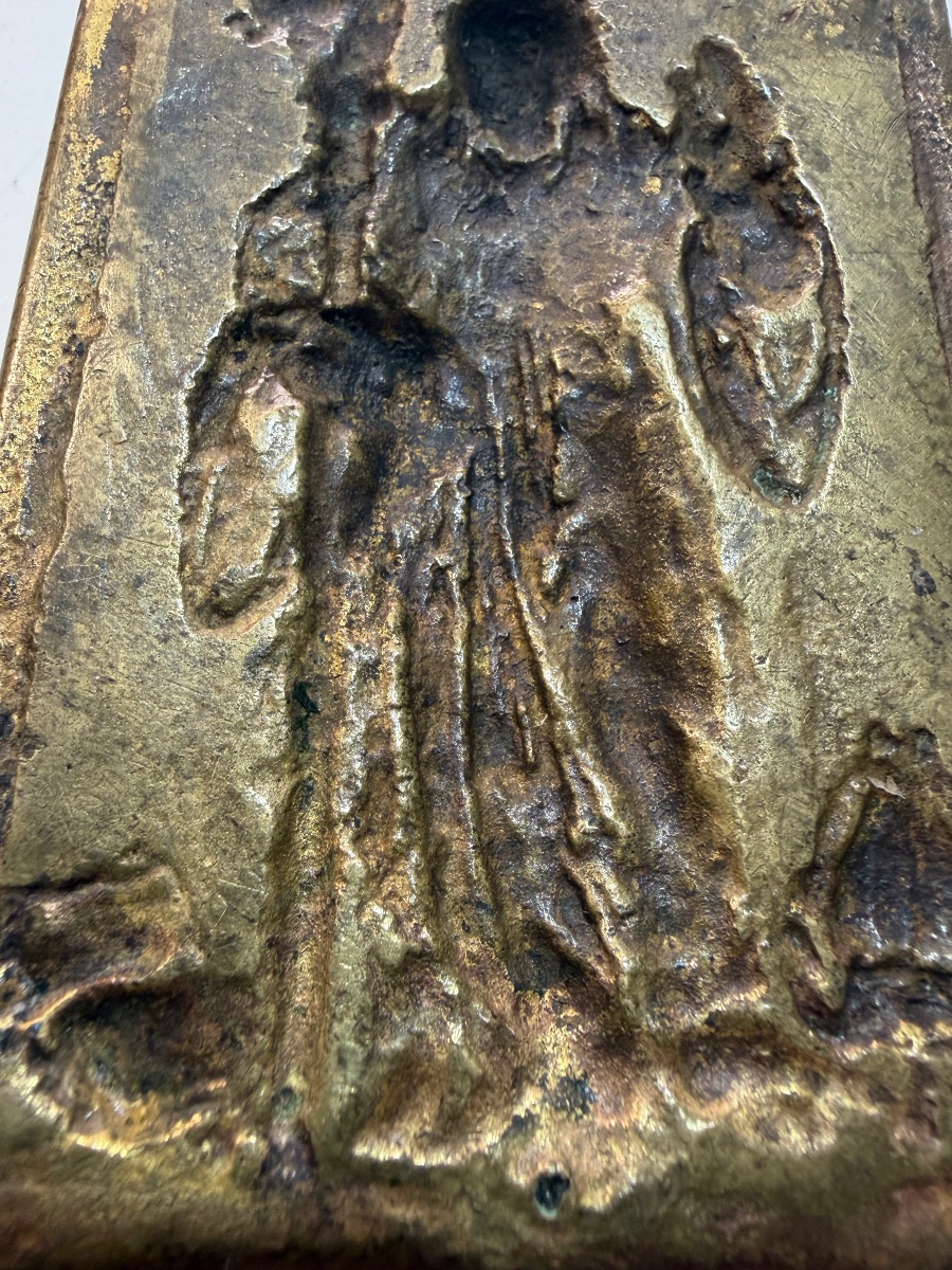 Plaquette de bronze ancienne-photo-6