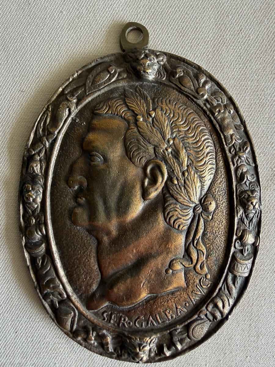 Médaille en bronze représentant Galba XIX ème-photo-2