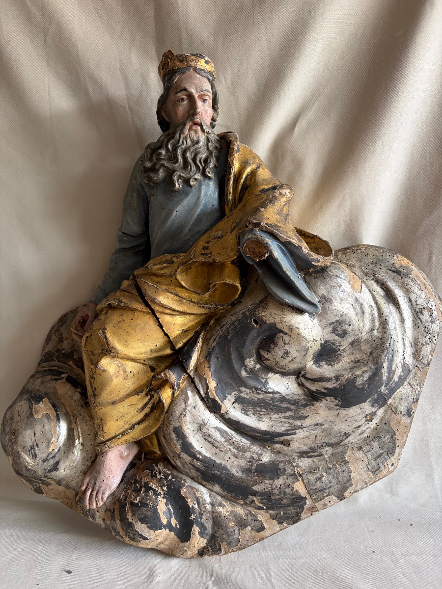 Sculpture en bois représentant Dieu le père XVIII ème